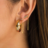 Crystal Chain Post Mismatch Earrings
