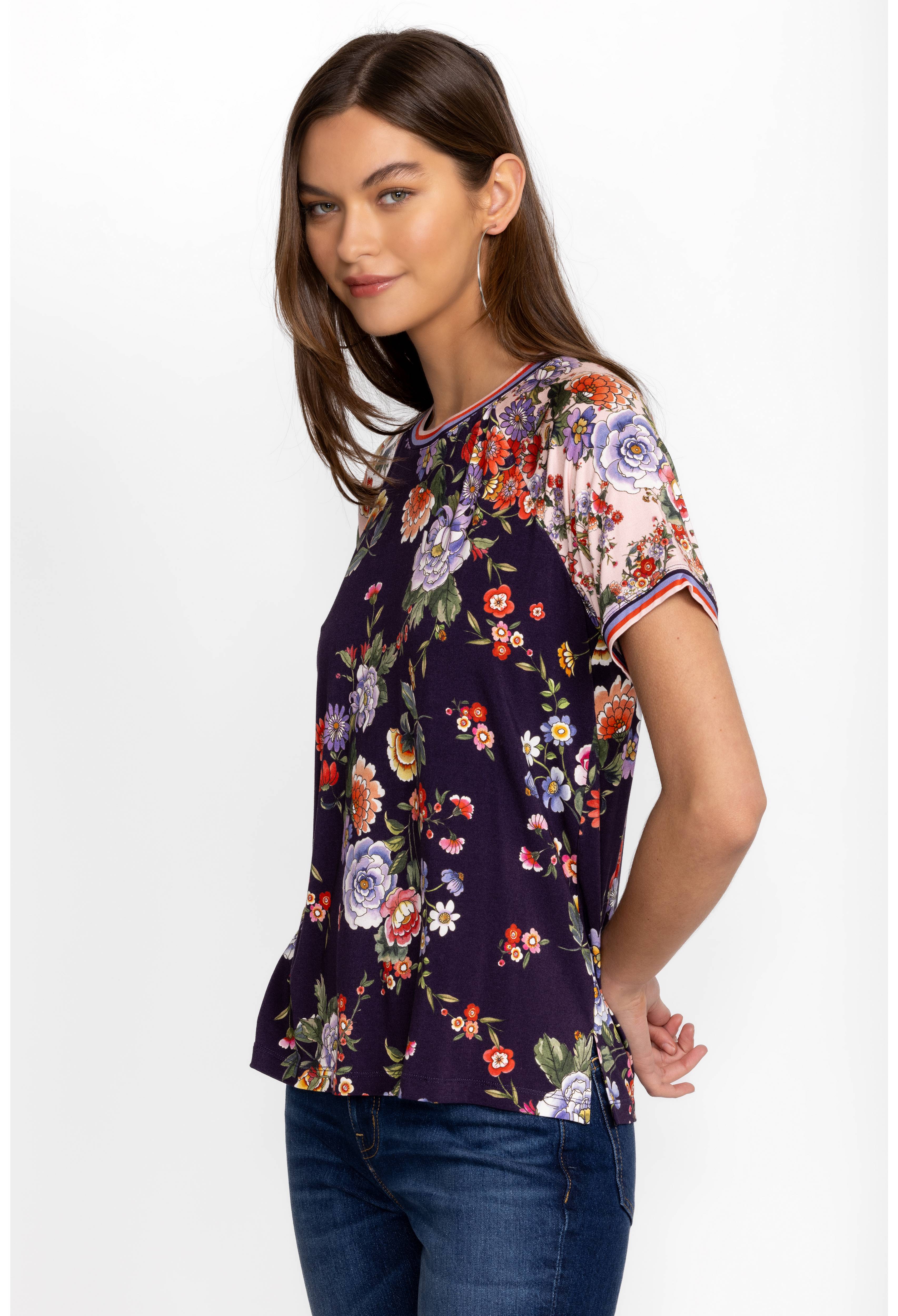 Janie Favorite Short Sleeve Elsa Floral Tee Multi