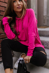Sideslit Hoodie Hot Pink