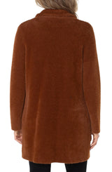 Open Front Cardigan Sweater Coat Penny Brown