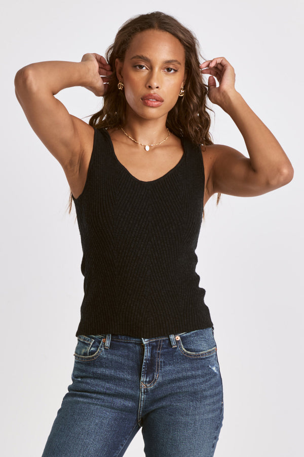 Neomi All Over Ribbing Tank Black