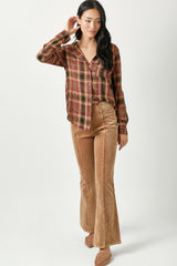Washed Corduroy Flare Pants Sand