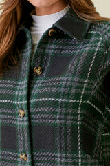 Clan Wallace Plaid Buttoned Jacket Dark Green
