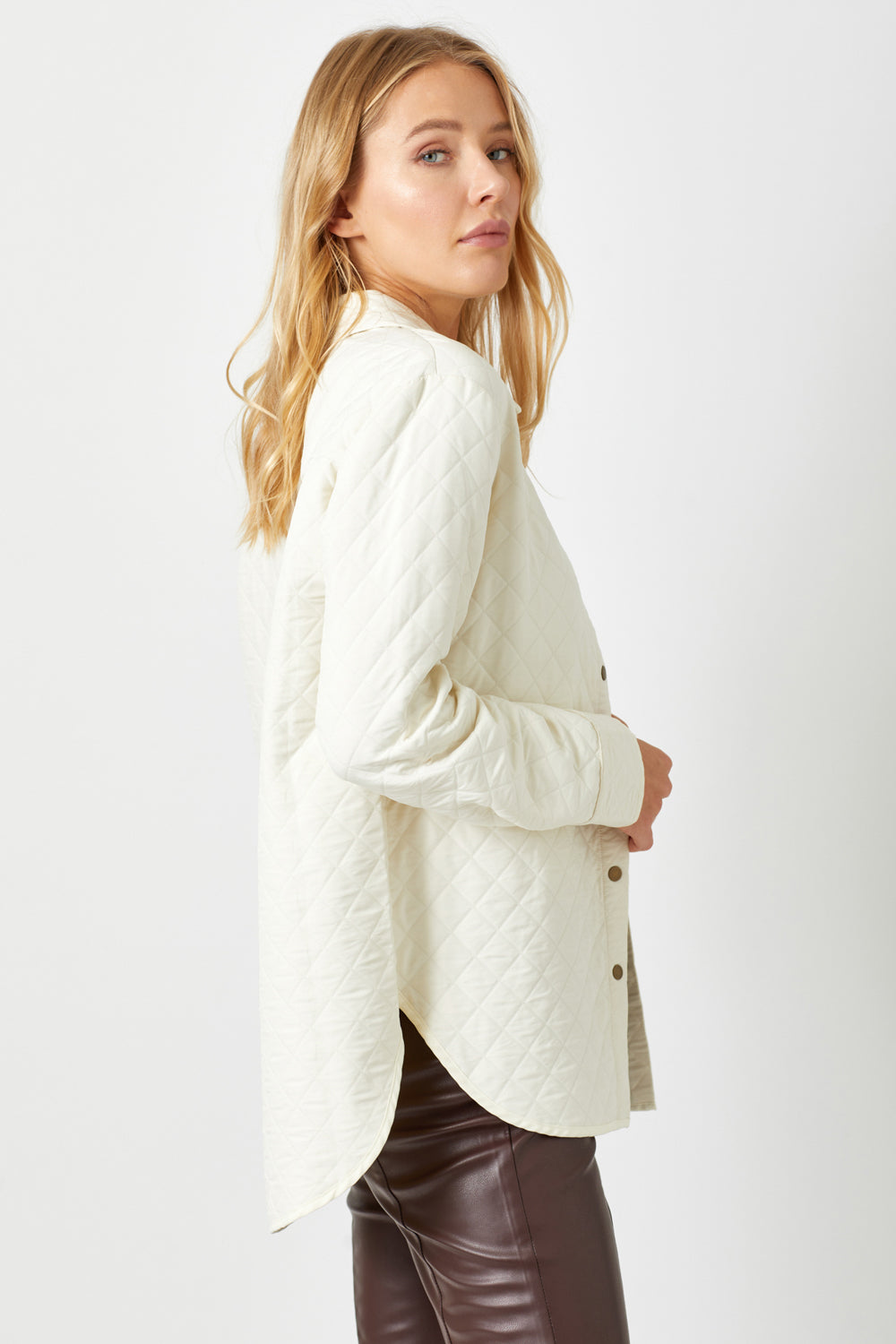 Ivory Shacket Quilted Long Shacket Ivory – Broadway in Stanley
