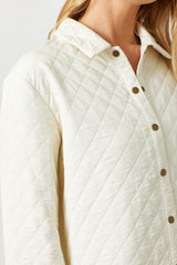 Quilted Long Shacket Ivory