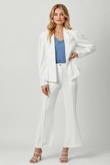 Gathered Waist Peplum Jacket Off White