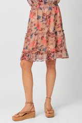 Tiered Chiffon Skirt Latte Mix