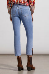 Audrey Emb. Side Slit Straight Ankle Light Vintage