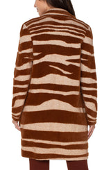 Open Front Cardigan Sweater Coat Rust + Oat Animal