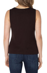 Sleeveless Boat Neck Rib Tank Java