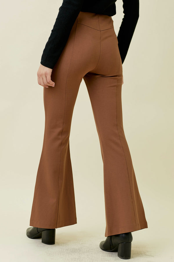 Front Seam Slit Flare Pants