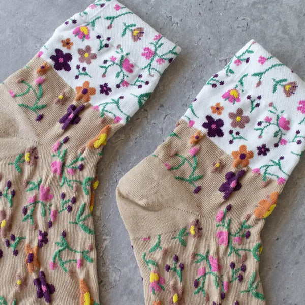 Floral Two Tone Socks