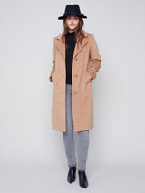 Side Slit Long Coat  Truffle