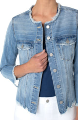 Fray Hem Classic Jean Jacket Torrey Pines