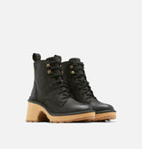Hi Line Heel Lace Boot Black + Tawny Buff