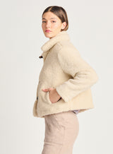 Sherpa Toggle Closure Jacket Oatmeal