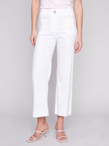 Printed Crop Linen Blend Pants Flourish
