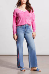 Brooke Side Emb. Hugging Jeans Blue Lotus