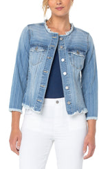 Fray Hem Classic Jean Jacket Torrey Pines