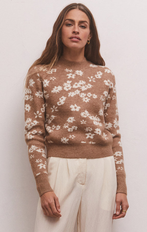 Tory Floral Print Sweater Campfire
