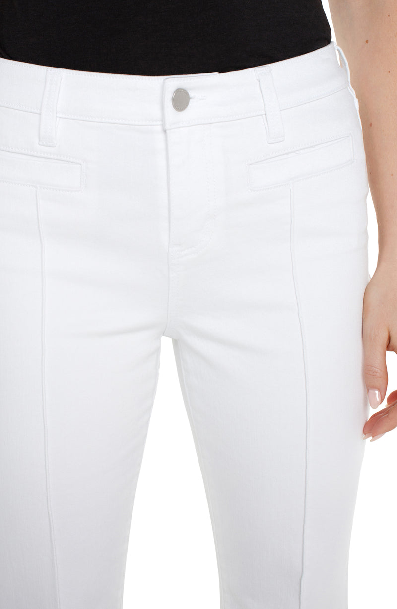 Lucy Welt Pocket Pintuck Detail Bootcut Pants Bright White
