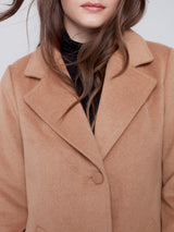 Side Slit Long Coat  Truffle