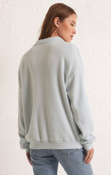 Nico Reverse Fleece Top Pool Blue