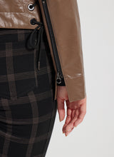 Kellie Bomber Moto Jacket Cold Chestnut