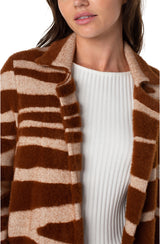Open Front Cardigan Sweater Coat Rust + Oat Animal