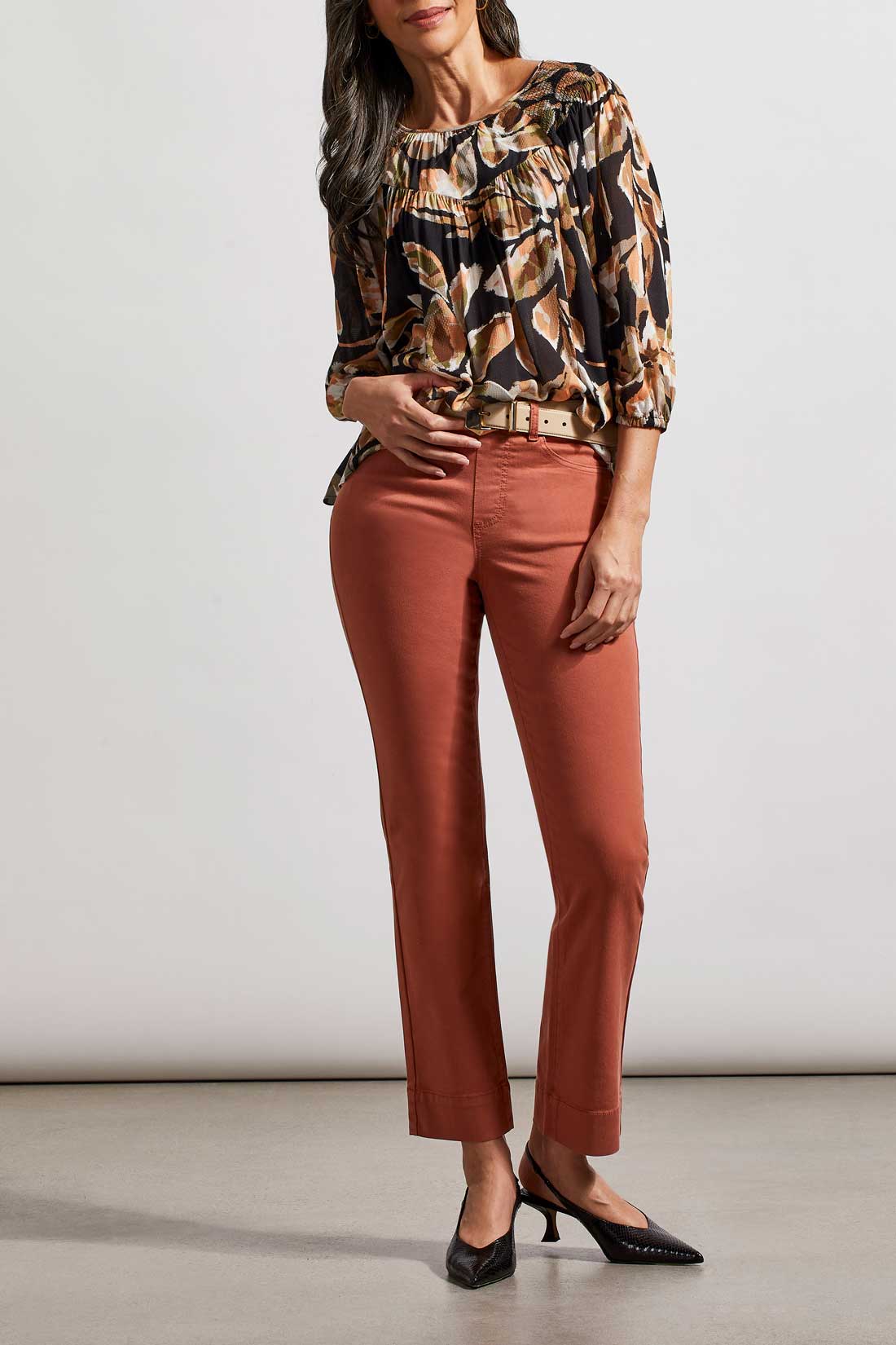 5 Pocket Wide Hem Pull On Pants Copper
