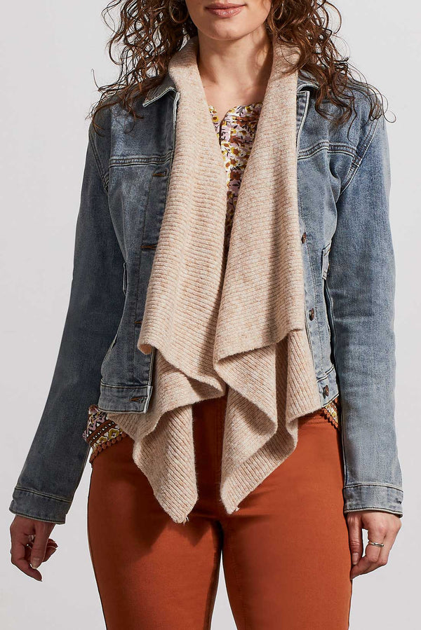 Waterfall Sweater Collar Denim Jacket