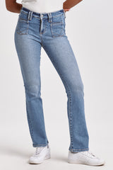 Jaxtyn Side Slit Fray Hem Bootcut  Louisiana