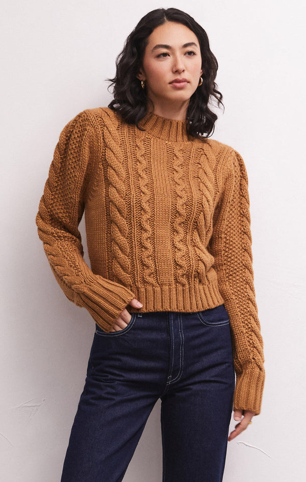 Catya Mock Neck Sweater Camel