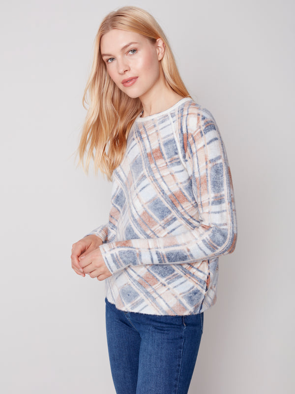 Reversible Printed Sweater Truffle