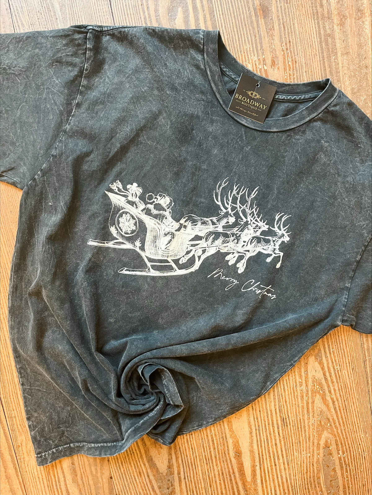 Merry Christmas Mineral Graphic Tee Mineral Black