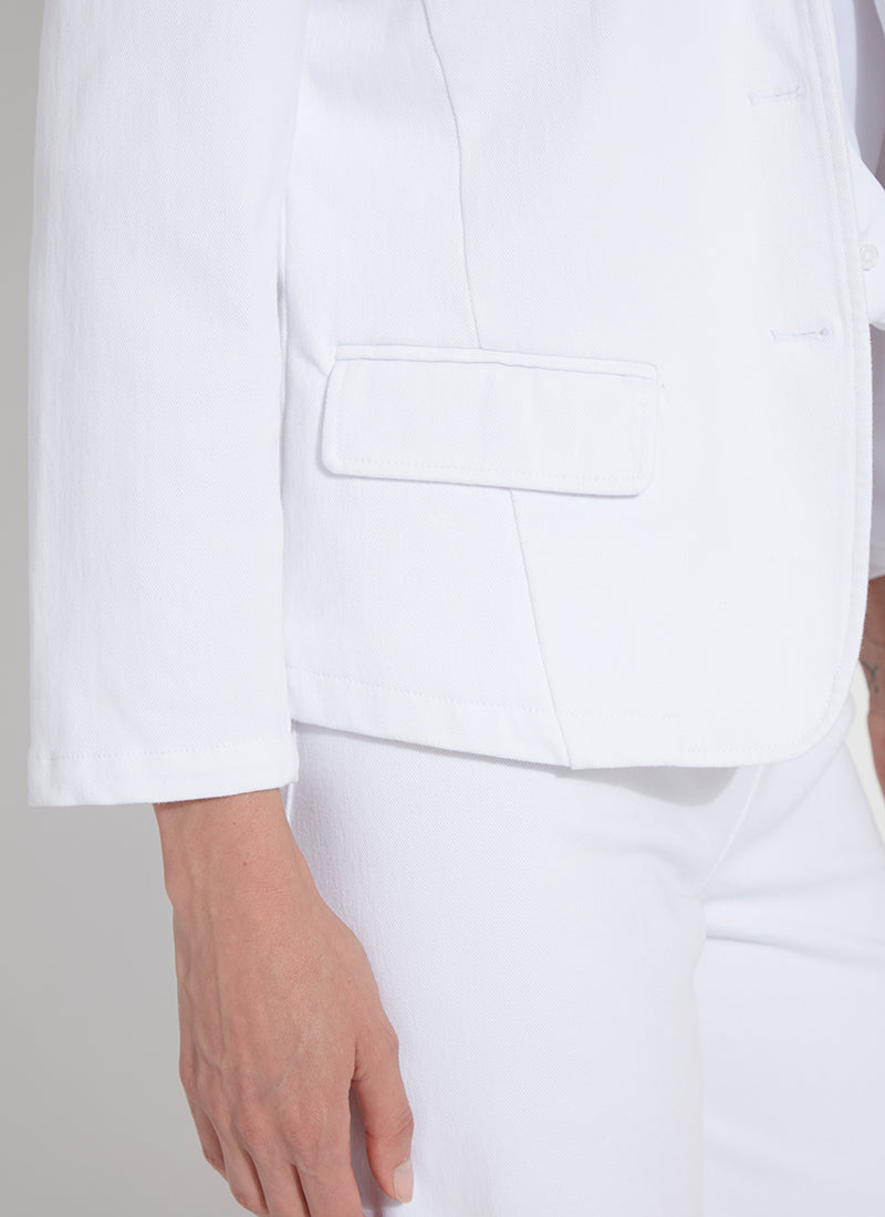 Della Denim Cropped Blazer White