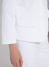 Della Denim Cropped Blazer White