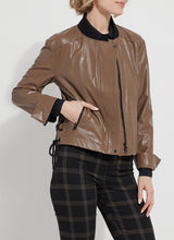 Kellie Bomber Moto Jacket Cold Chestnut