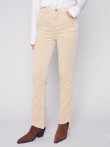 Asymmetric Hem Stretch Corduroy Flare Truffle