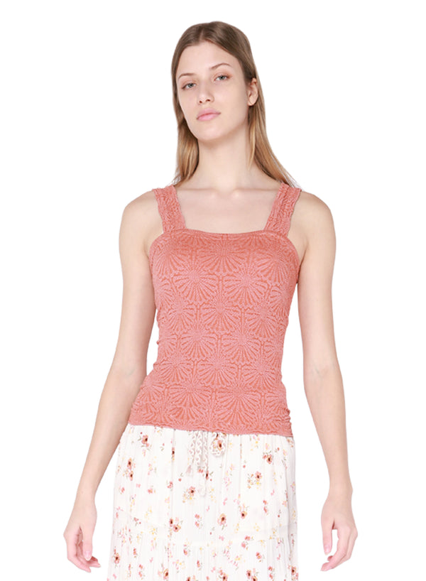 Floral Textured Knit Tank