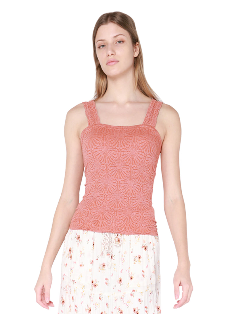 Floral Textured Knit Tank