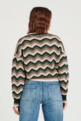 Alexis Variegated Chevron Sweater Forest