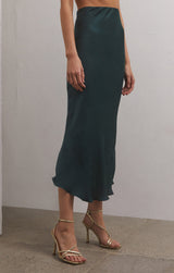 Europa Silky Sheen Midi Skirt Abyss