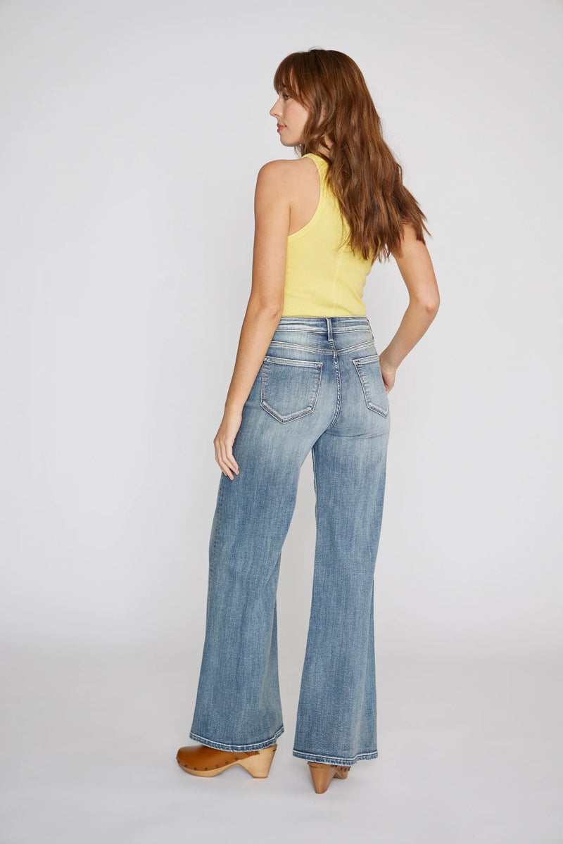 Penelope Daisy Fields Flare Jeans Medium Wash