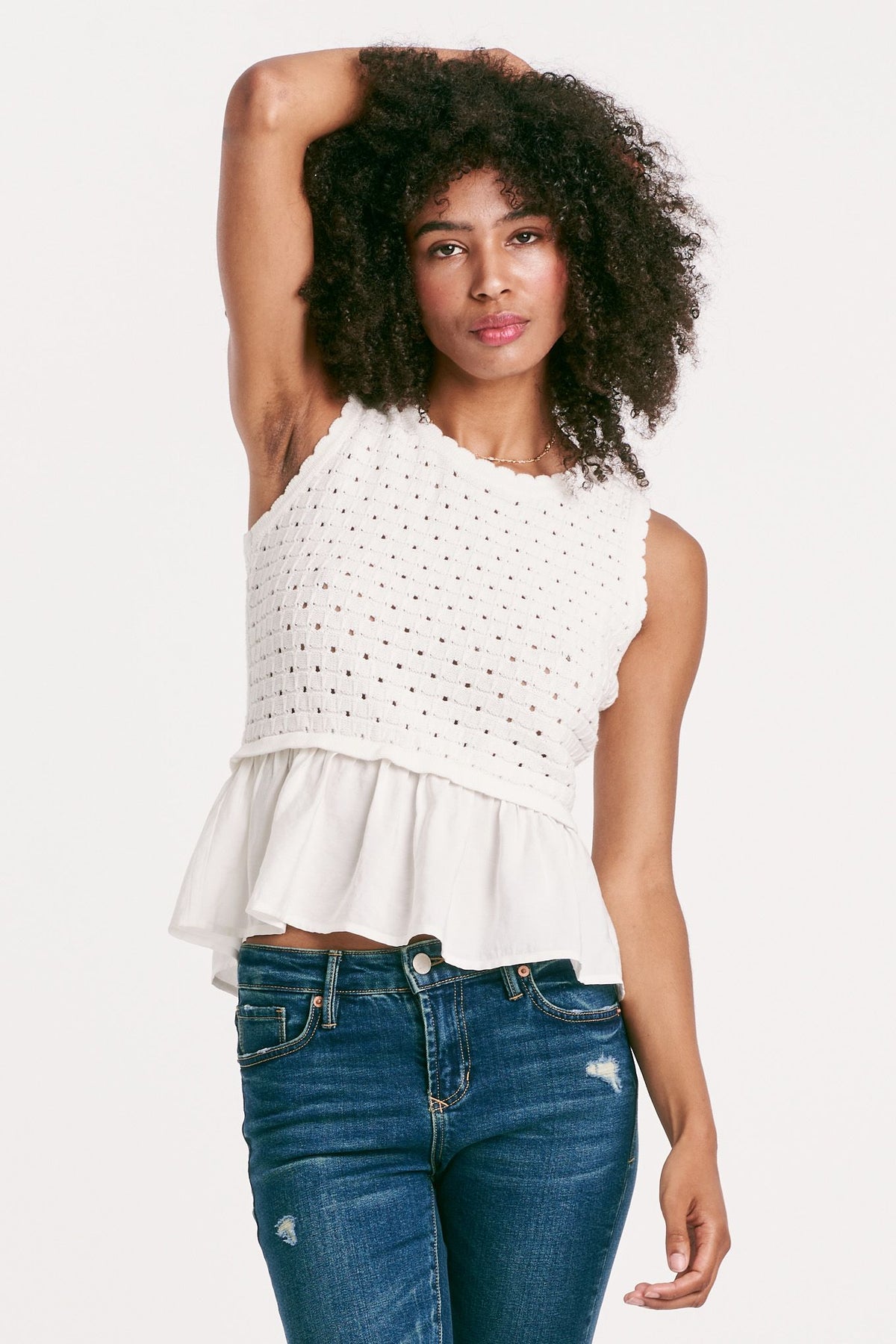 white peplum tank