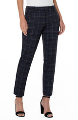 Kelsey 29" Knit Trouser  Navy + Grey Tartan