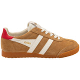 Elan Sneakers Caramel, Off White + Deep Red