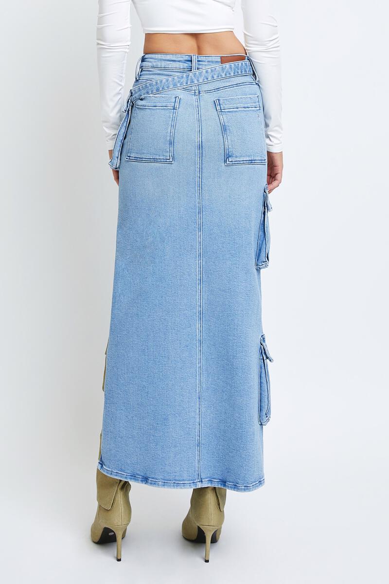 Peyton Cargo Side Slit Skirt