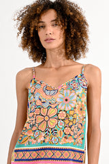 Floral Border Print Cami Multi Olga