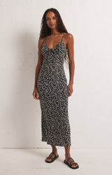 Melinda Gia Ditsy Midi Dress Black